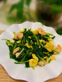 韭菜虾仁炒鸡蛋的做法