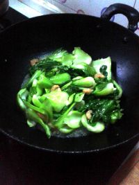 小油菜炒虾仁的做法