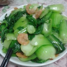 小油菜炒虾仁的做法
