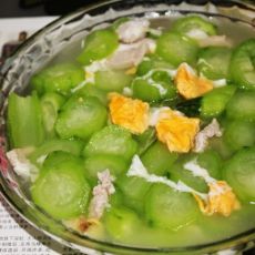 咸蛋肉片丝瓜汤[首发]的做法