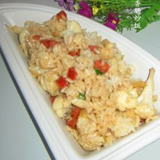 花菜香肠炒饭的做法