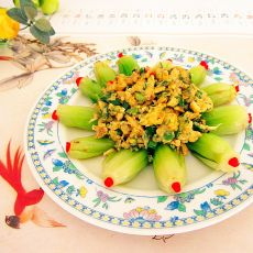 油菜配炒蛋的做法 油菜配炒蛋的做法