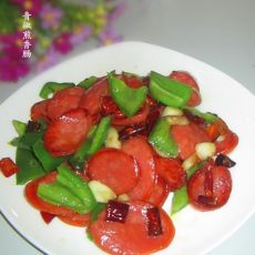 青椒煎香肠的做法 青椒煎香肠的做法