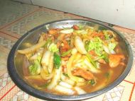 白菜梗炒鸡肉的做法