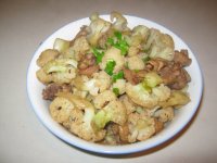 菜花炒鸡的做法