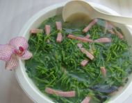 青菜火腿皮蛋汤的做法