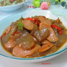 魔芋豆腐烧火腿的做法 魔芋豆腐烧火腿的做法