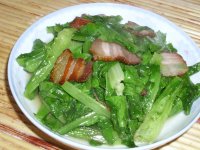 腊肉油麦菜的做法