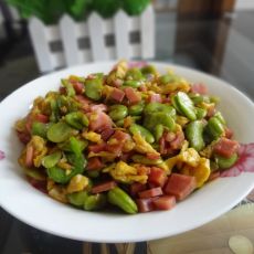 蚕豆火腿炒蛋的做法 蚕豆火腿炒蛋的做法