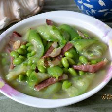 腊味毛豆丝瓜汤的做法 腊味毛豆丝瓜汤的做法