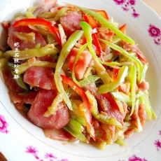 蛇豆茄丝炒香肠的做法 蛇豆茄丝炒香肠的做法
