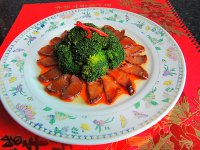 蒸腊肉西兰花的做法
