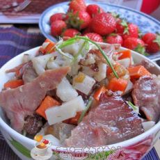 腊肉炒双丁的做法