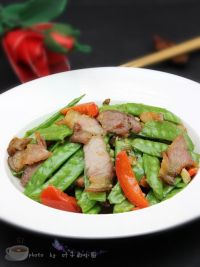 荷兰豆炒腊肉的做法