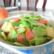 西兰花根炒火腿的做法 西兰花根炒火腿的做法