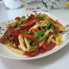 香肠辣椒豆腐丝的做法