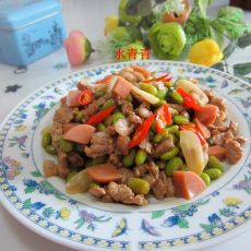 黄豆火腿炒瘦肉的做法