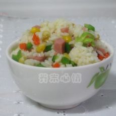 多彩炒饭的做法