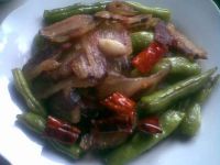 四季豆炒腊肉的做法