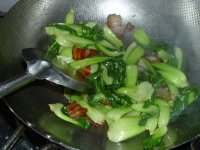 腊肉油菜的做法
