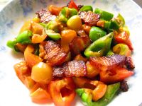 彩椒炒腊肉的做法