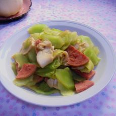 香肠杏鲍菇炒莴笋的做法