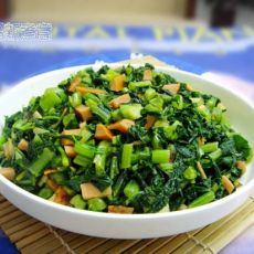 萝卜叶炒火腿的做法