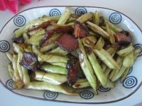 腊肉炒四季豆的做法