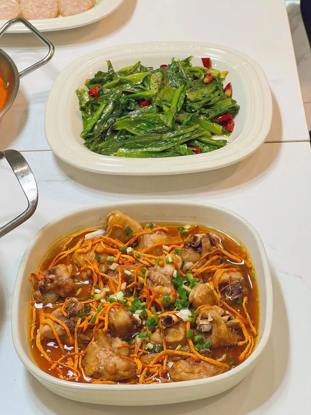 虫草花蒸鸡腿肉的做法