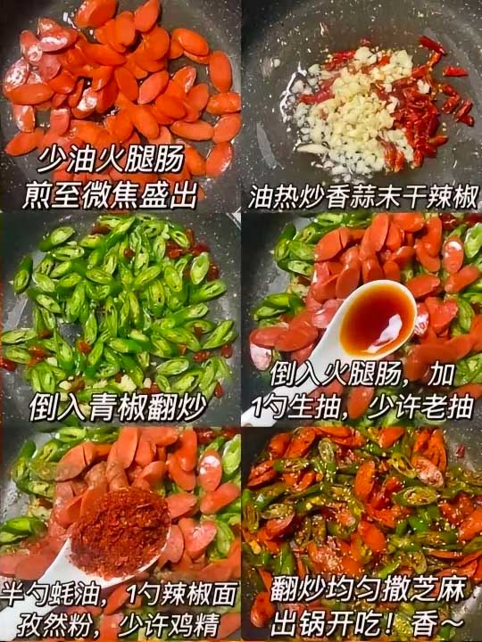 香辣孜然火腿的做法