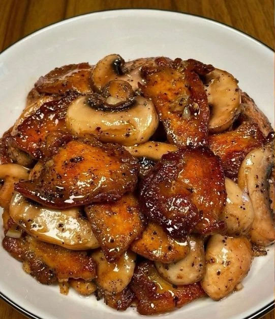 黑椒口蘑鸡胸肉的做法