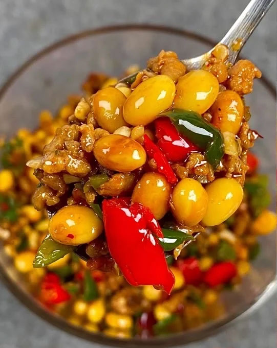 黄豆炒肉沫的做法
