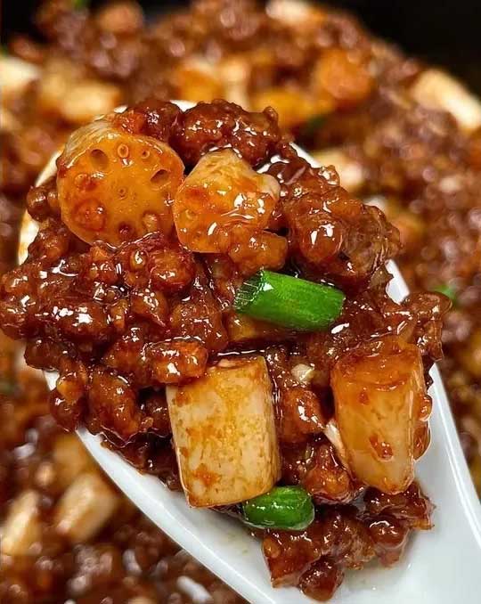 藕带肉沫的做法