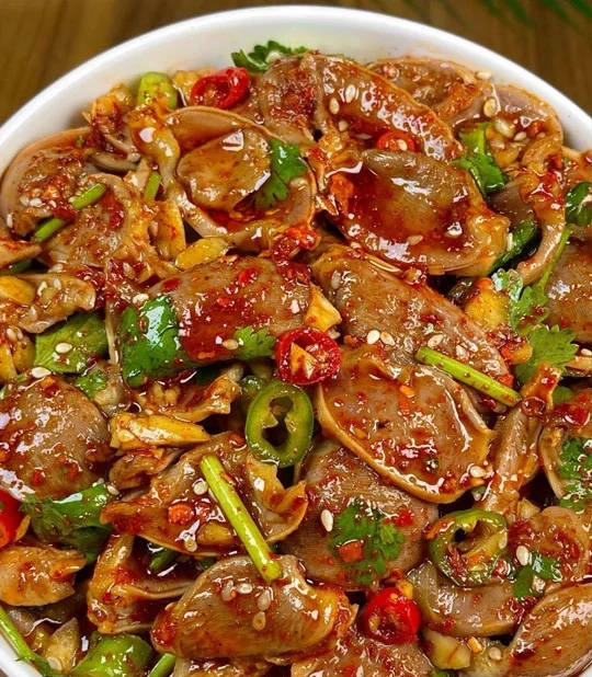 香菜拌鸭胗的做法