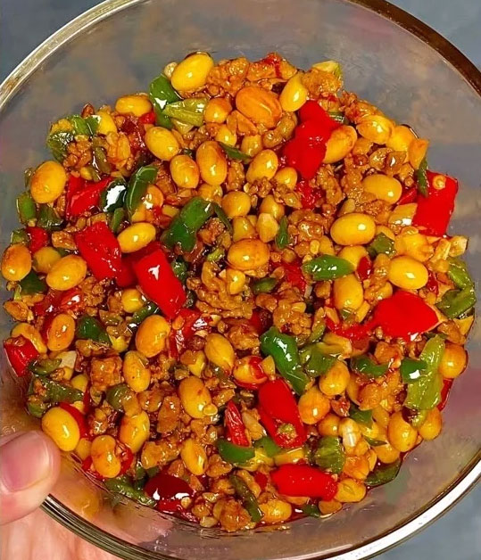 黄豆炒肉沫的做法