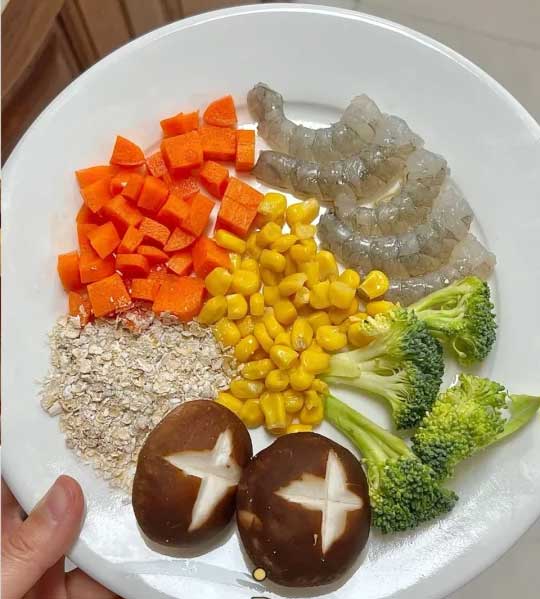 虾仁蔬菜粥的做法