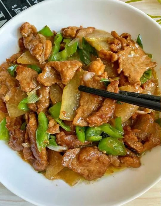 青椒炒肉片的制作方法