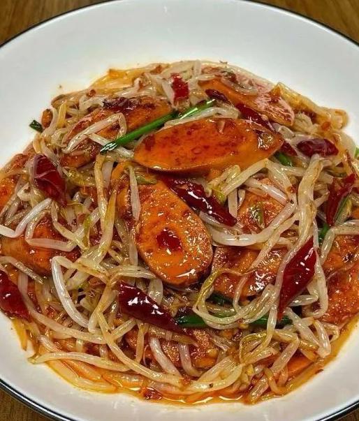 豆芽炒火腿的做法