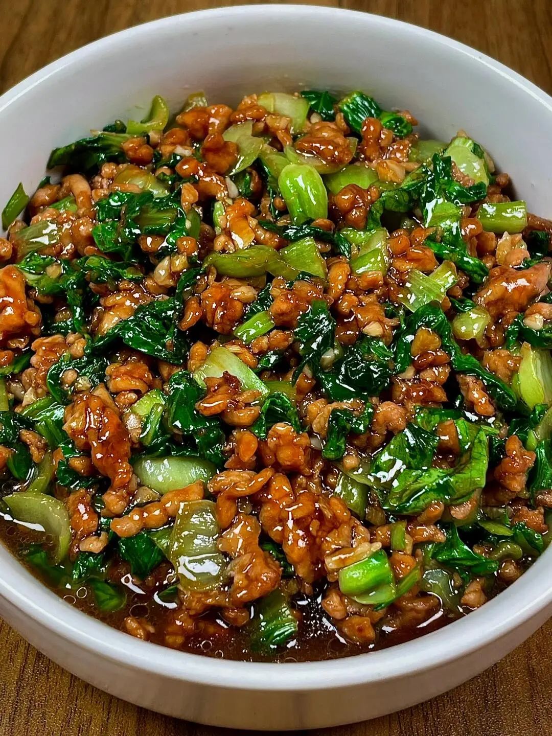 肉末小白菜的做法