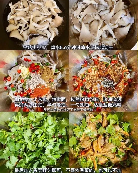 凉拌平菇的做法