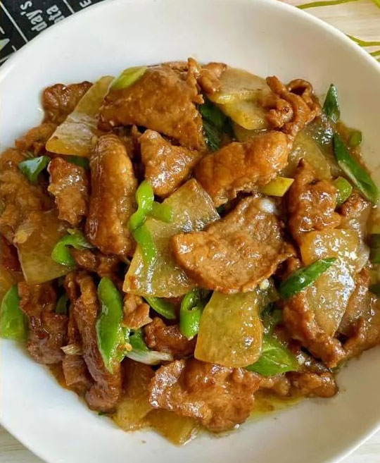 青椒炒肉片的制作方法
