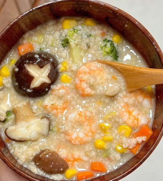 虾仁蔬菜粥的做法