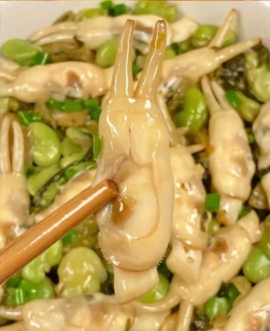 酸菜豆瓣炒蛏子的做法