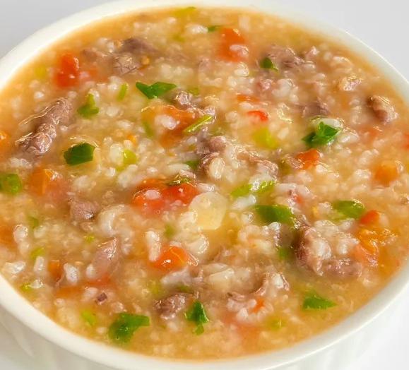 番茄牛肉粥的制作方法