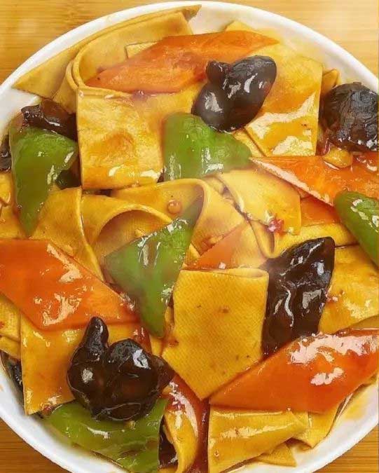 青椒炒干张的做法