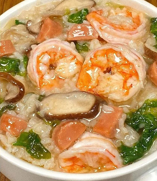 鲜虾香菇片粥的制作方法