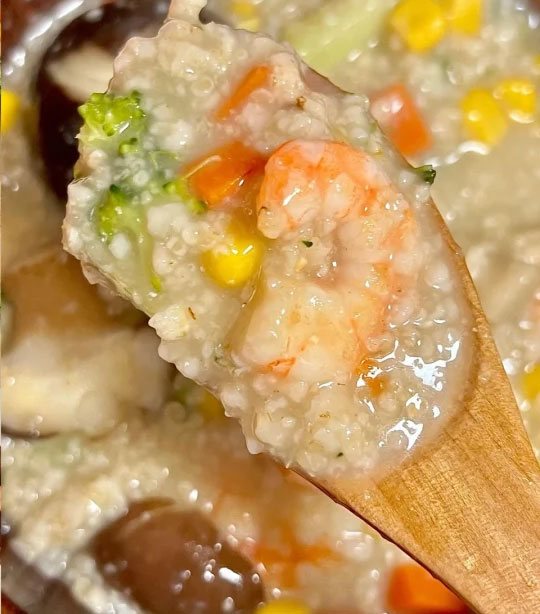 虾仁蔬菜粥的做法