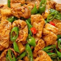 辣椒‬炒豆泡‬的做法