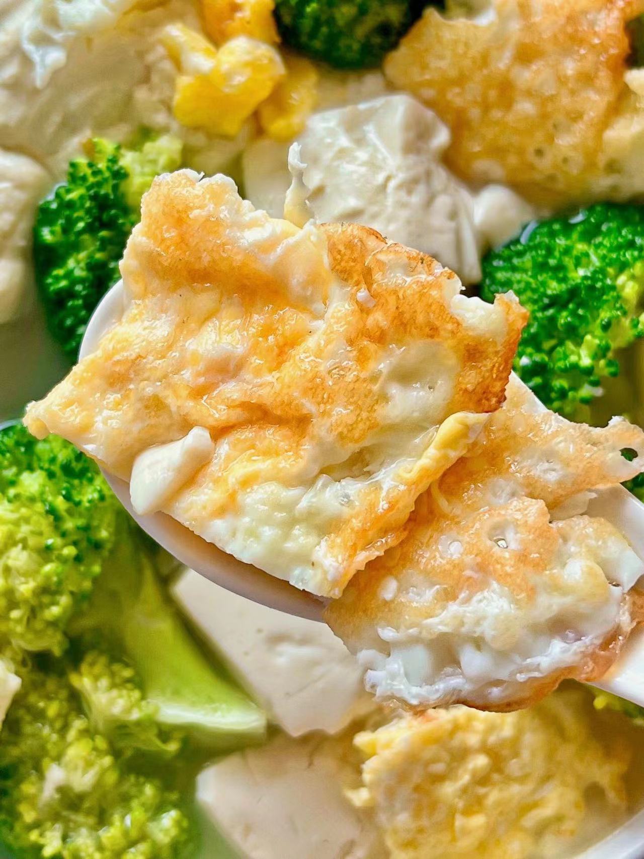西兰花豆腐鸡蛋汤的做法，低卡高蛋白，鲜美好喝