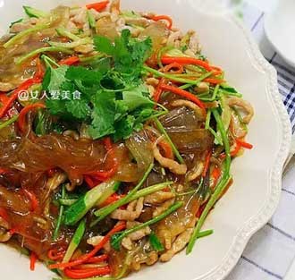 肉丝炒拉皮的做法